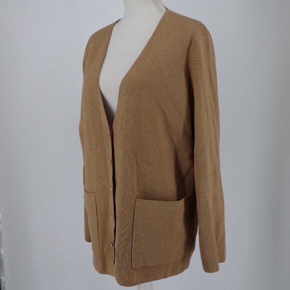 J.Crew Giselle Women’s Camel Cardigan Sweater Size M Merino Wool Cotton Blend - Picture 5 of 12